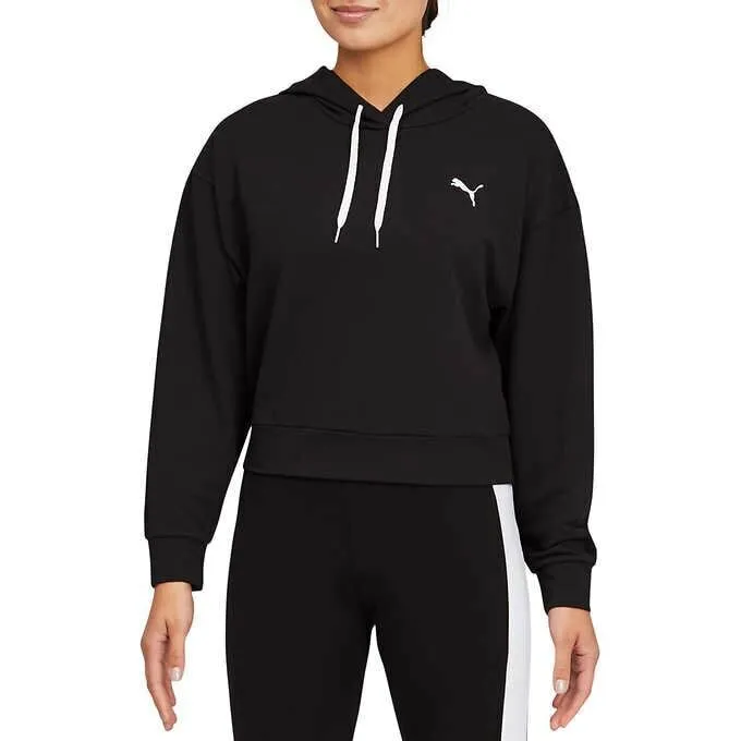 Puma Women's Pink Apricot Modern Sport Hoodie Cropped Sweatshirt