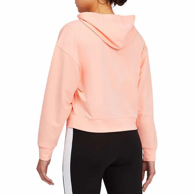 Puma Women's Pink Apricot Modern Sport Hoodie Cropped Sweatshirt