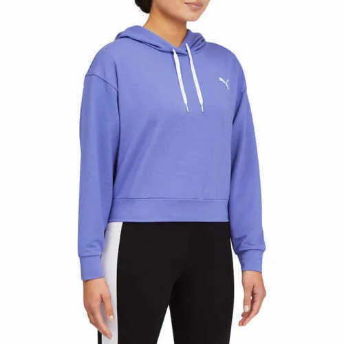 Puma Women's Pink Apricot Modern Sport Hoodie Cropped Sweatshirt
