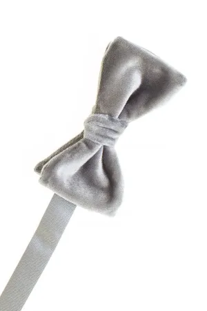 "Luxor" Grey Velvet Bow Tie