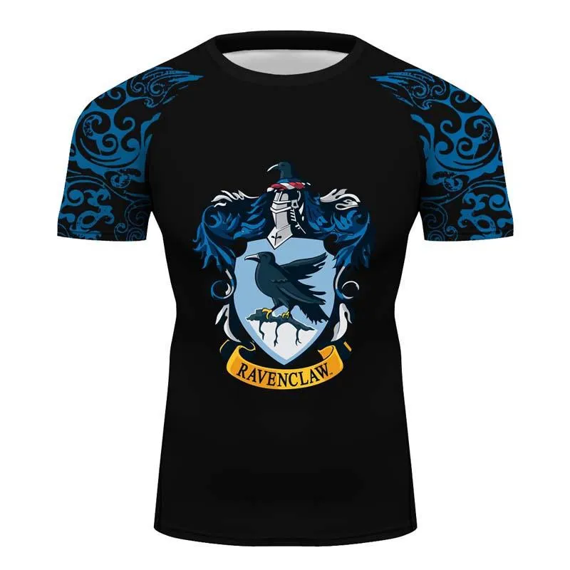 Ravenclaw Harry Potter short sleeve Compression Sports Fitness Shirt