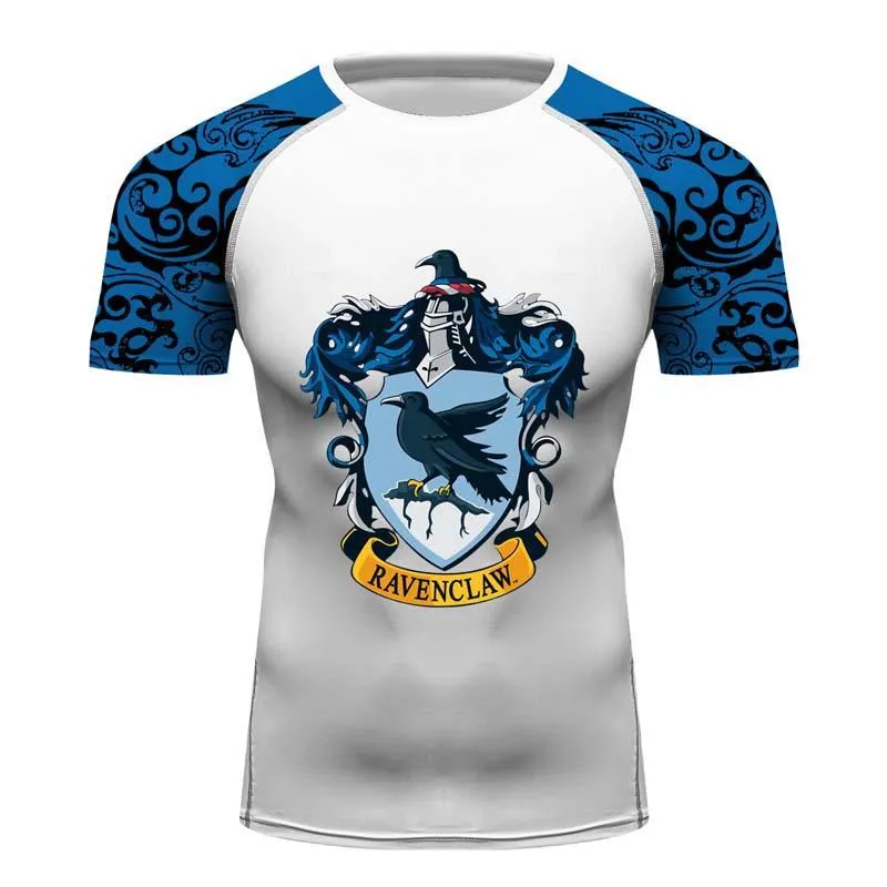 Ravenclaw Harry Potter short sleeve Compression Sports Fitness Shirt