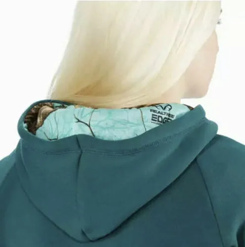 Real Tree Women’s Aqua Green Camo Hooded Sweatshirt
