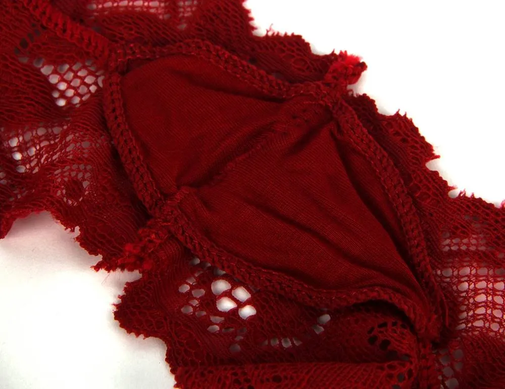 Red Sexy Floral Lace Panty