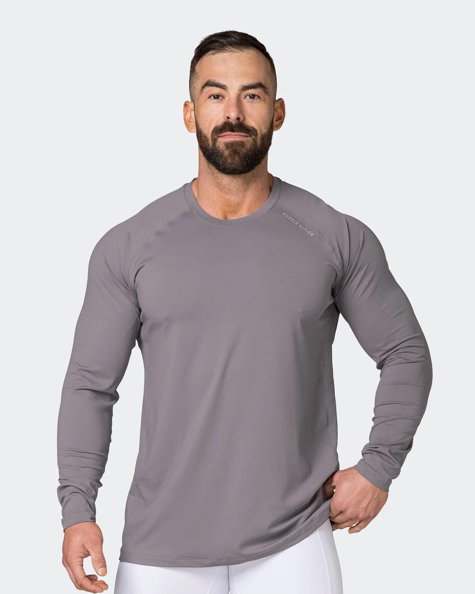 Reflective Long Sleeve Top - Pearl Grey