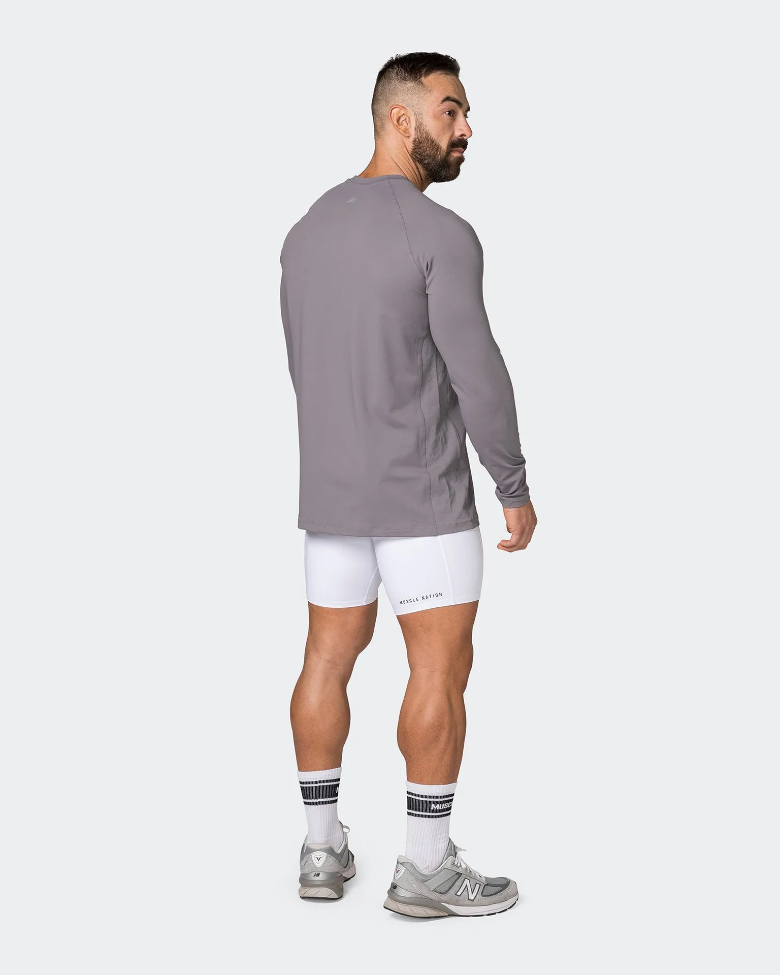 Reflective Long Sleeve Top - Pearl Grey