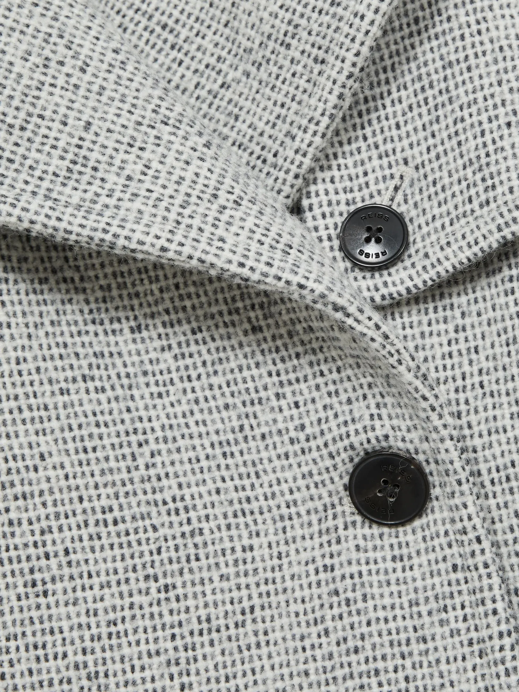 REISS Alba Wool Blend Trench Coat - Grey Sz14