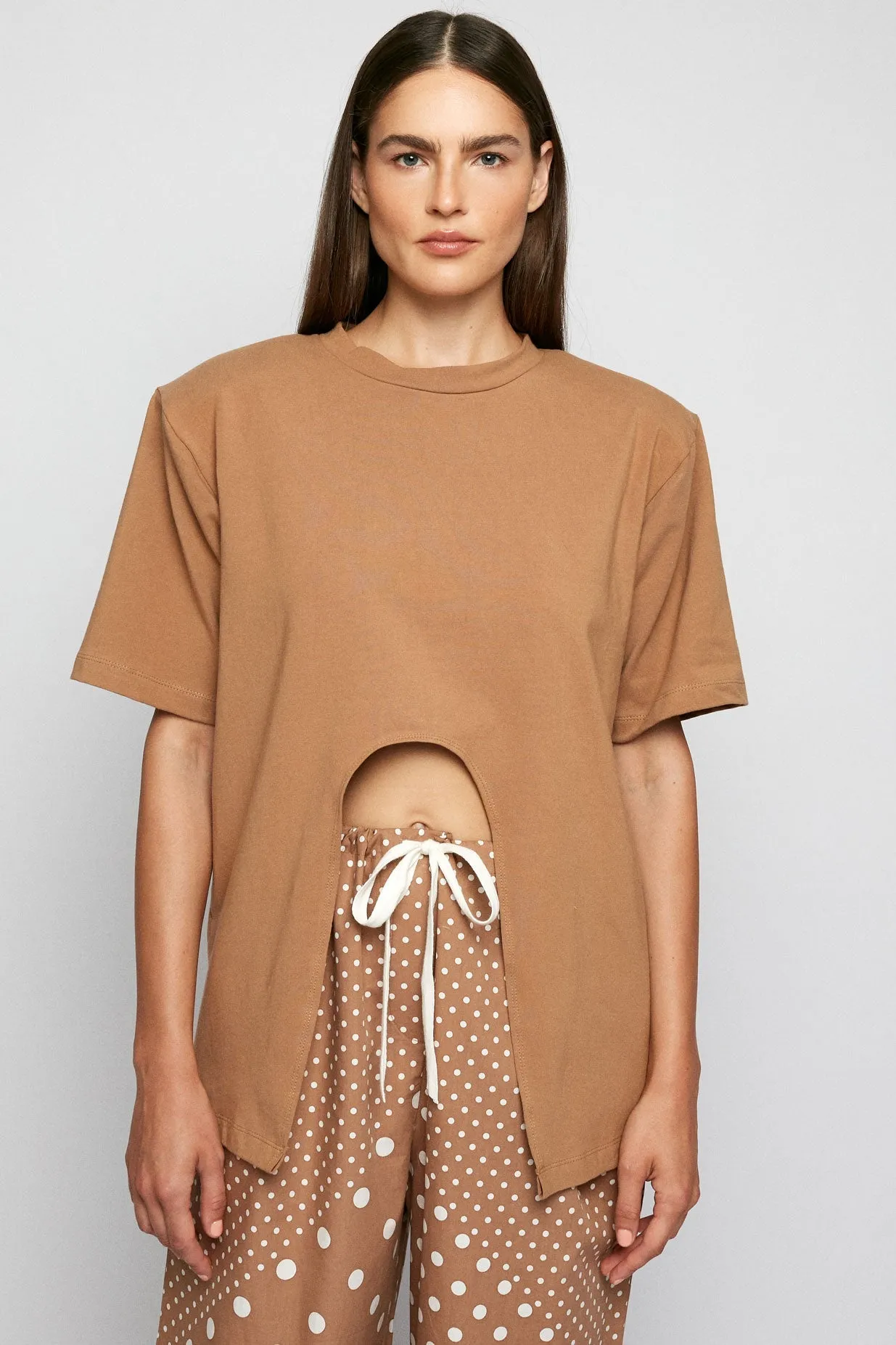 Relaxed Cut Out Tee | Relaxed Tie Up Pant