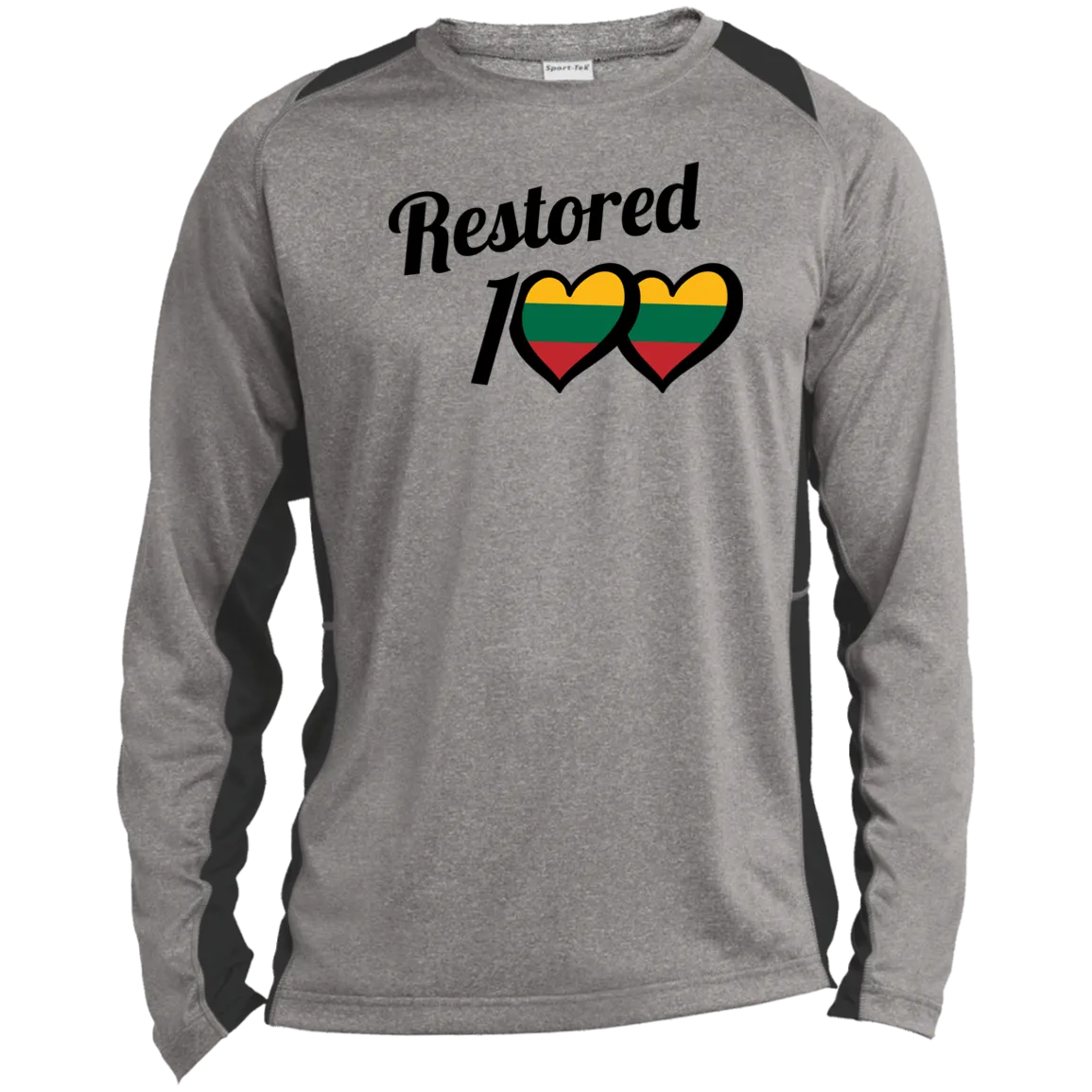 Restored 100 - Men's Long Sleeve Colorblock Activewear Performance T
