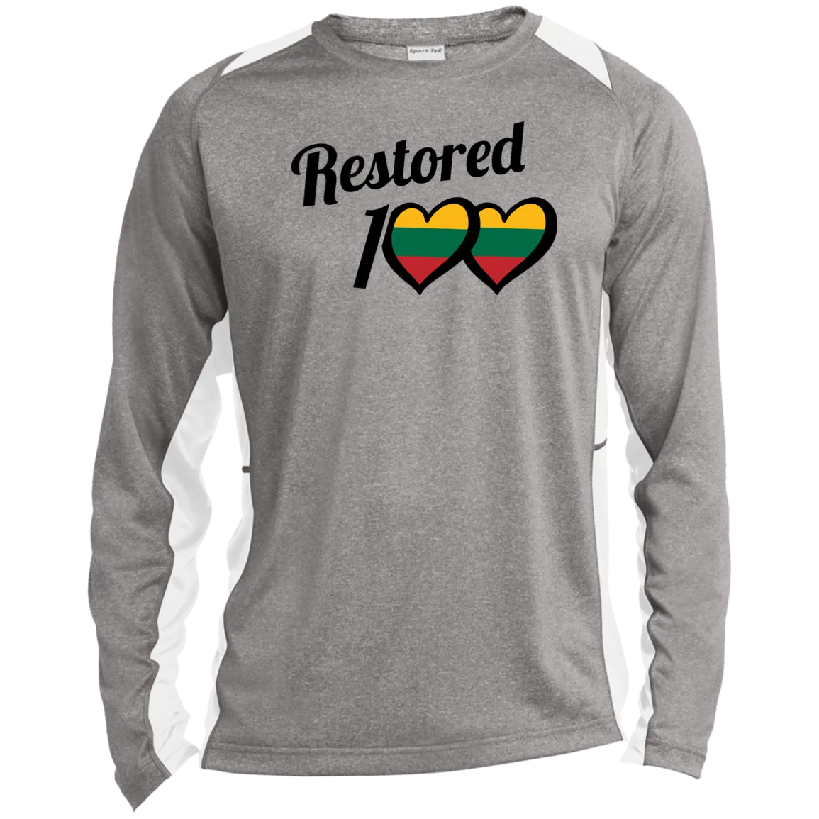 Restored 100 - Men's Long Sleeve Colorblock Activewear Performance T