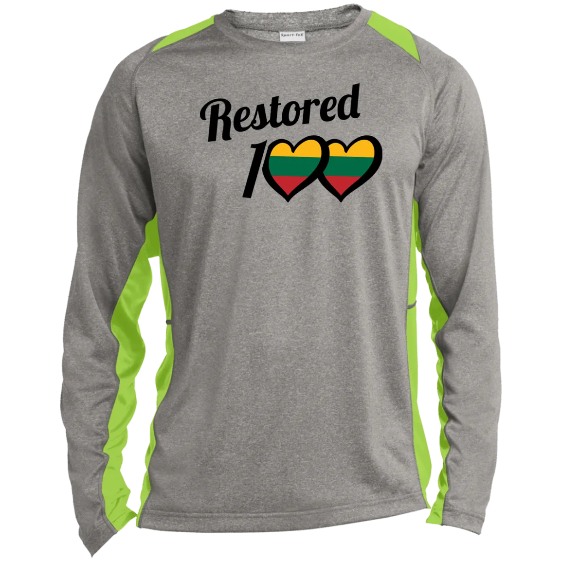 Restored 100 - Men's Long Sleeve Colorblock Activewear Performance T
