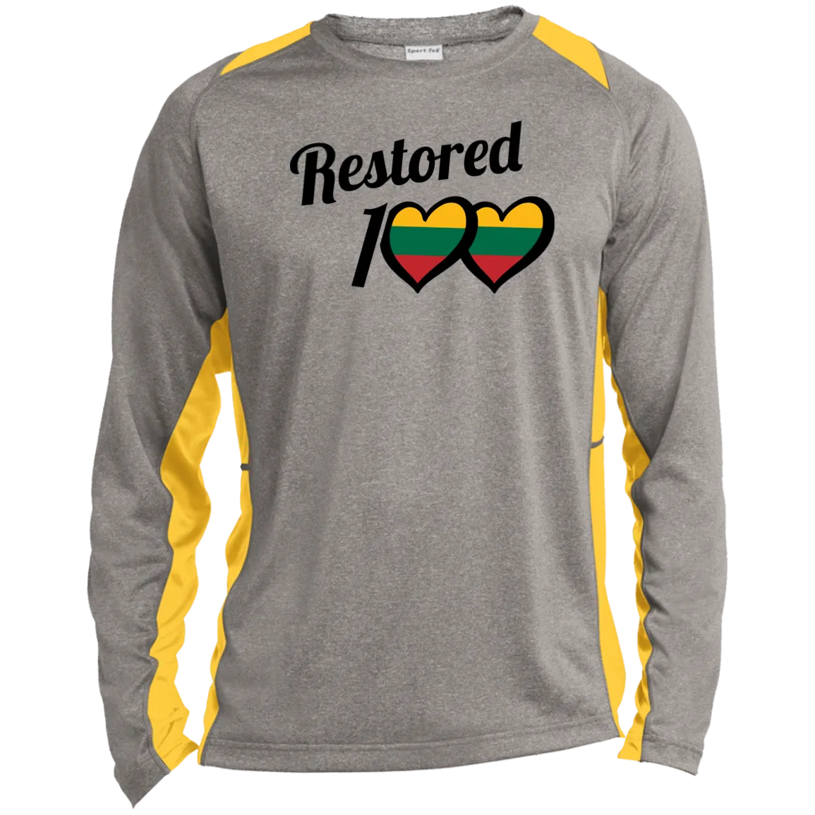 Restored 100 - Men's Long Sleeve Colorblock Activewear Performance T