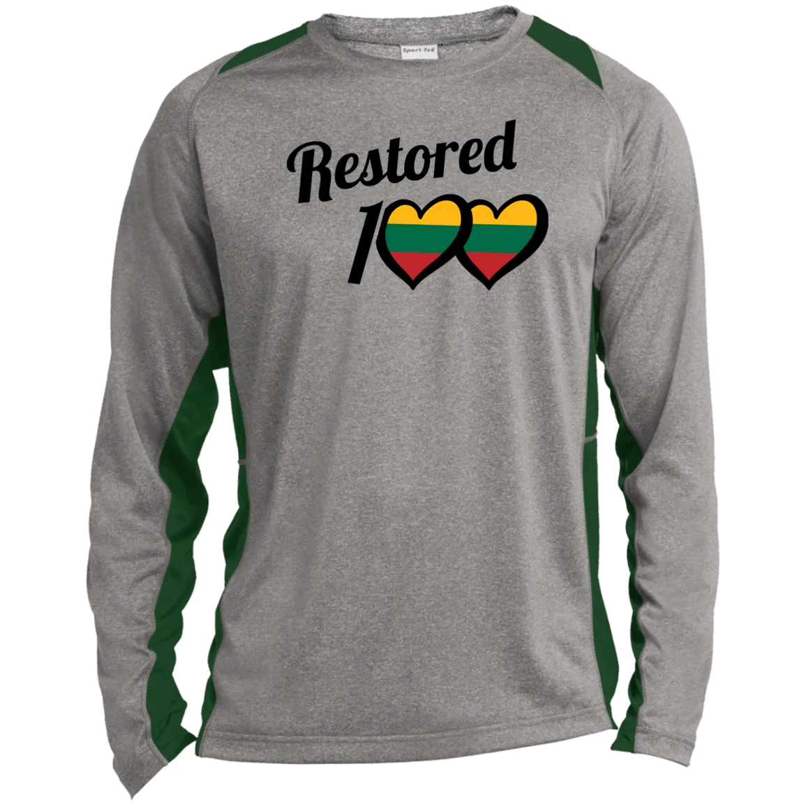 Restored 100 - Men's Long Sleeve Colorblock Activewear Performance T