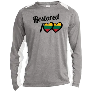 Restored 100 - Men's Long Sleeve Colorblock Activewear Performance T