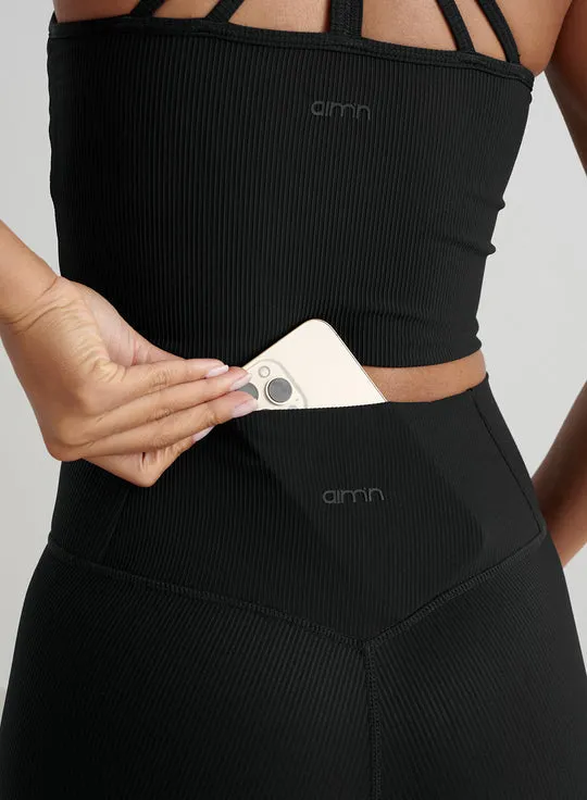 Ribbed Performance Midi Biker Shorts