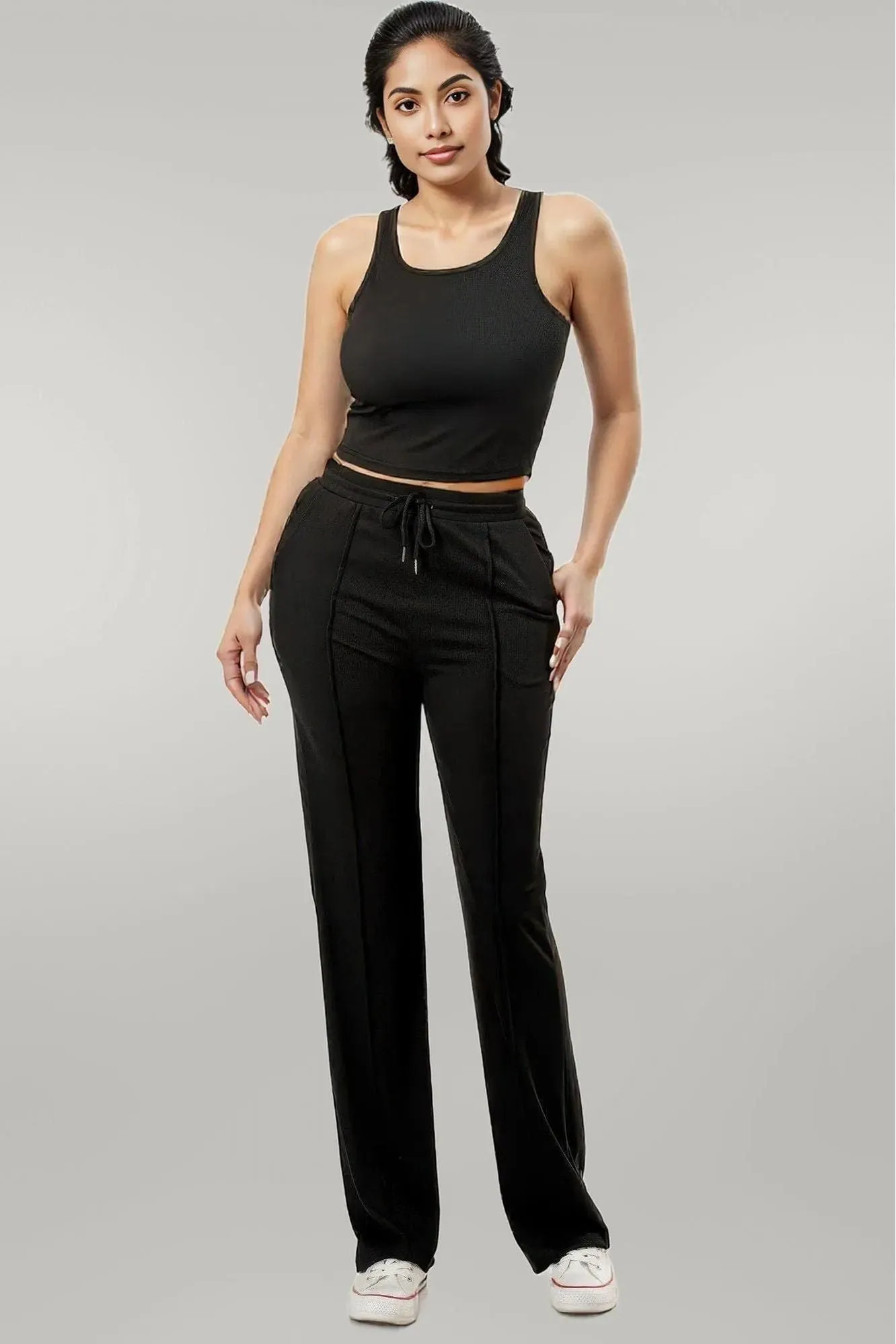 Ribbed Tank Top And Pant Set