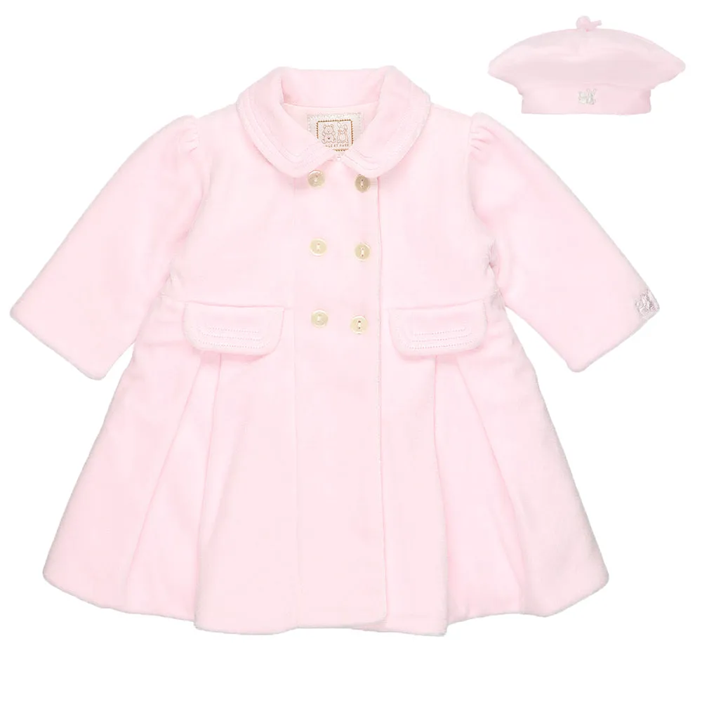 Rosanna Pink Velour Girls Coat & Hat Set
