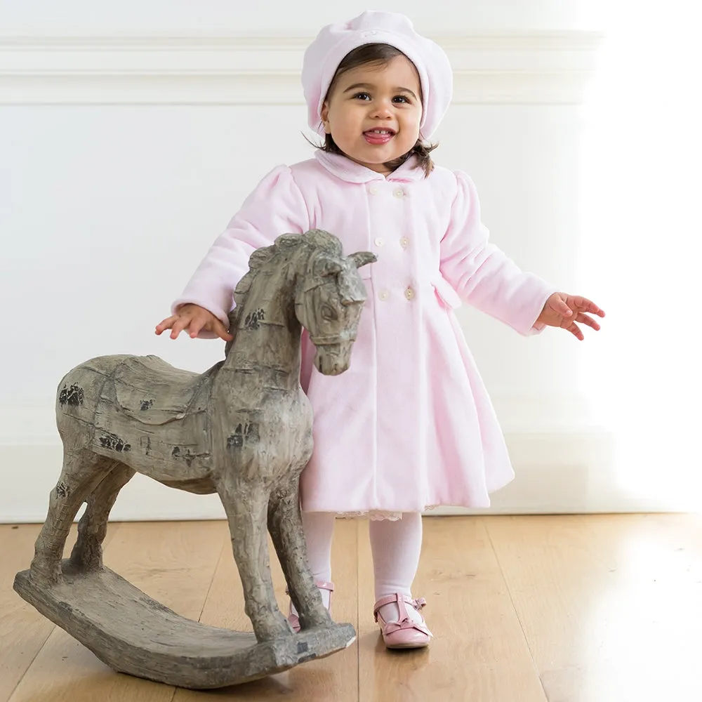 Rosanna Pink Velour Girls Coat & Hat Set