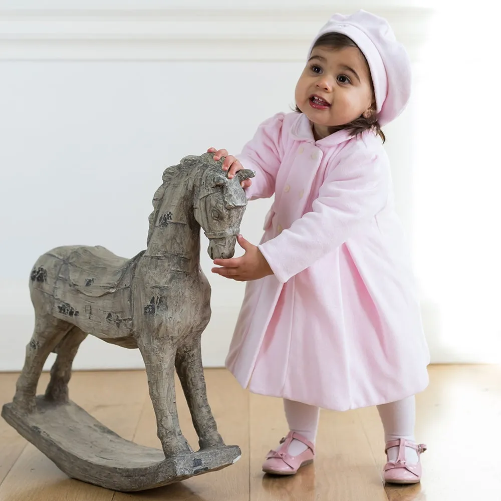 Rosanna Pink Velour Girls Coat & Hat Set