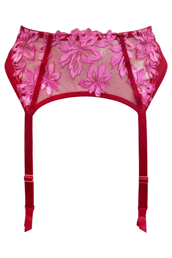 Roxie Suspender - Red/Pink