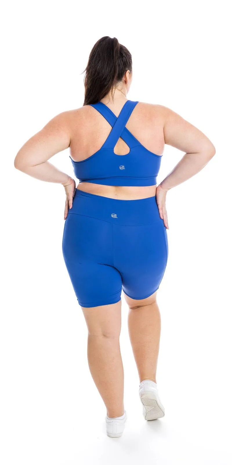 Royal Blue Body Luxe Midi Shorts with Pockets