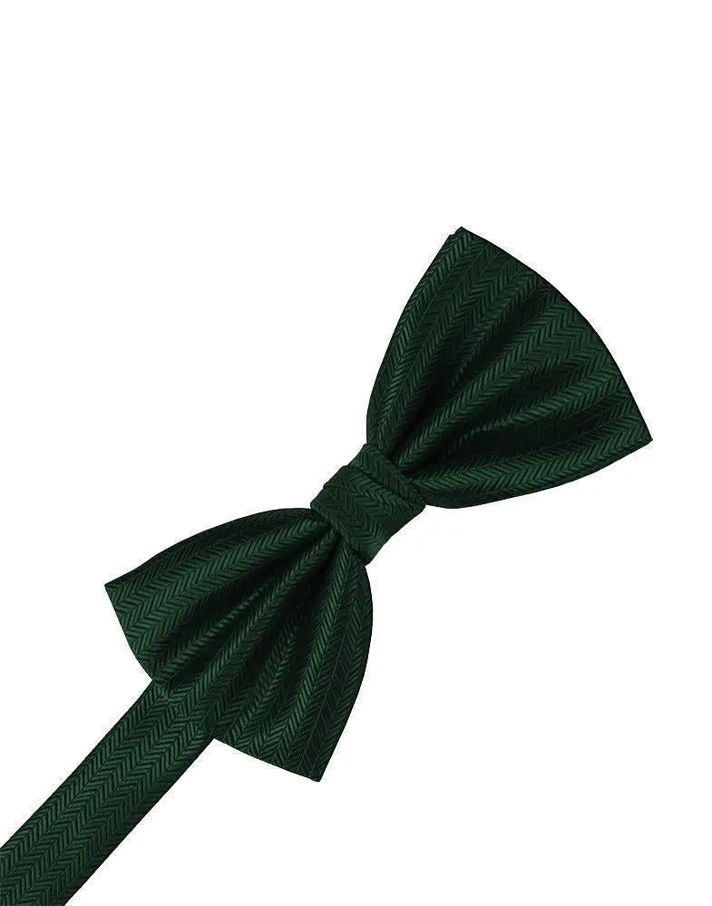 Sage Herringbone Bow Tie