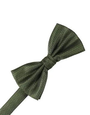 Sage Herringbone Kids Bow Tie