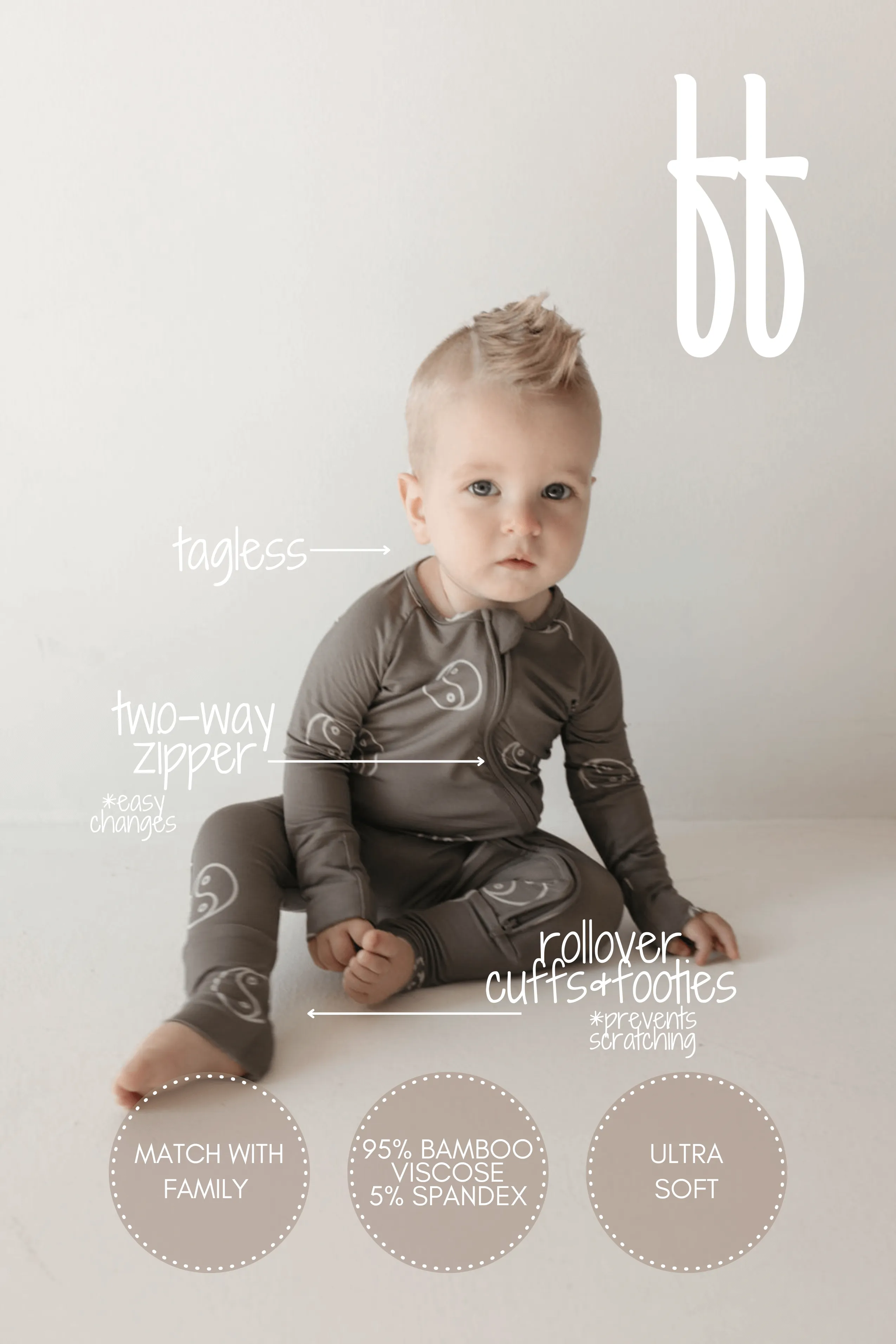 Sage Yin Yang | Bamboo Zip Pajamas