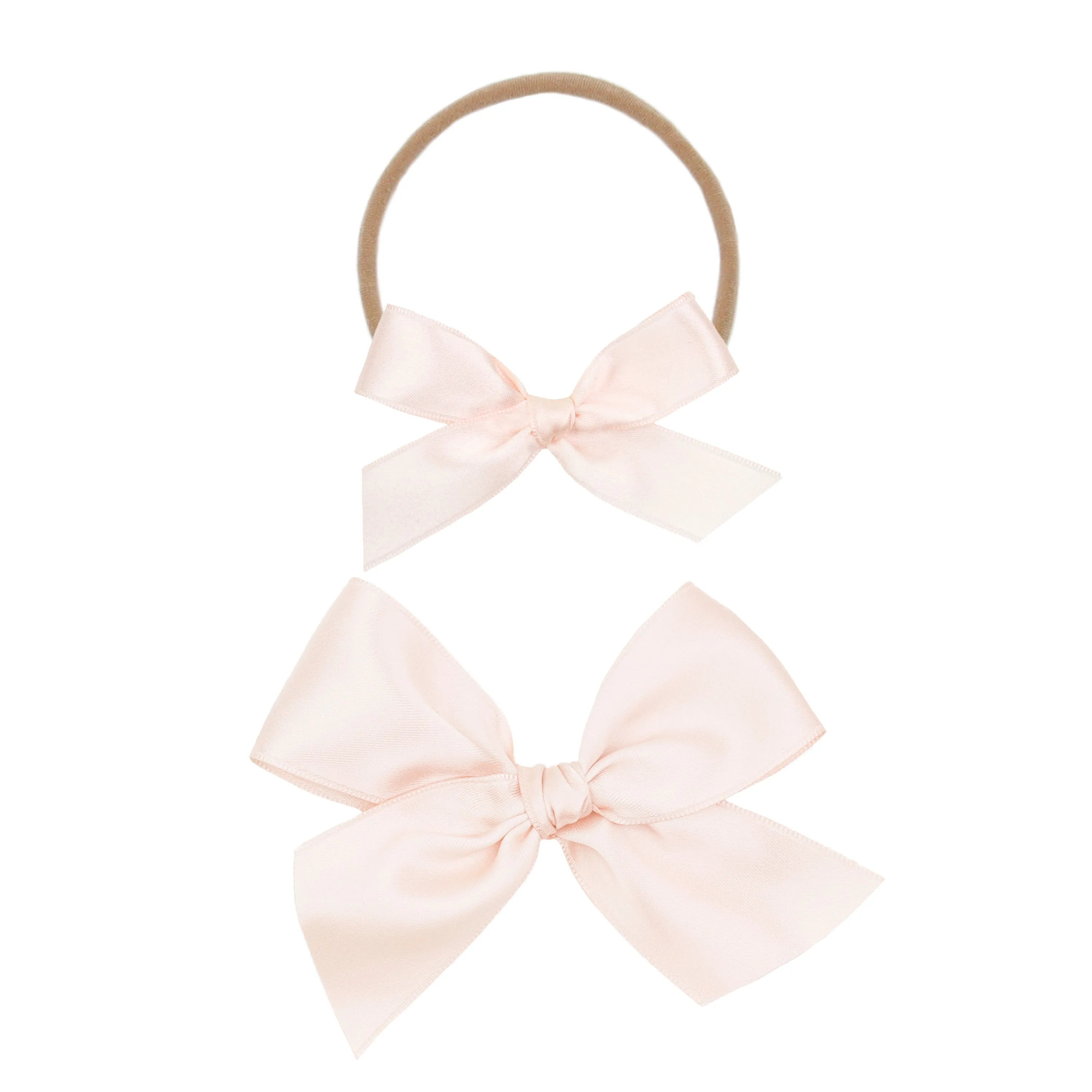 Satin Bow - Blush Headband