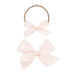 Satin Bow - Blush Headband