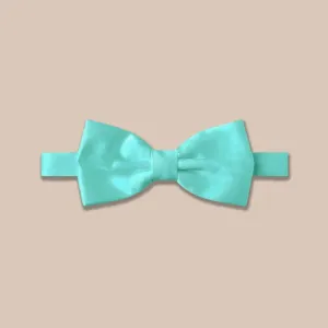 Satin Clip-On Bow Tie - Aqua