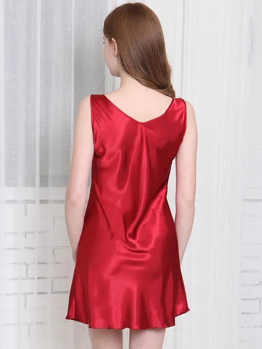 Satiny Lace Tank Nightie Dress