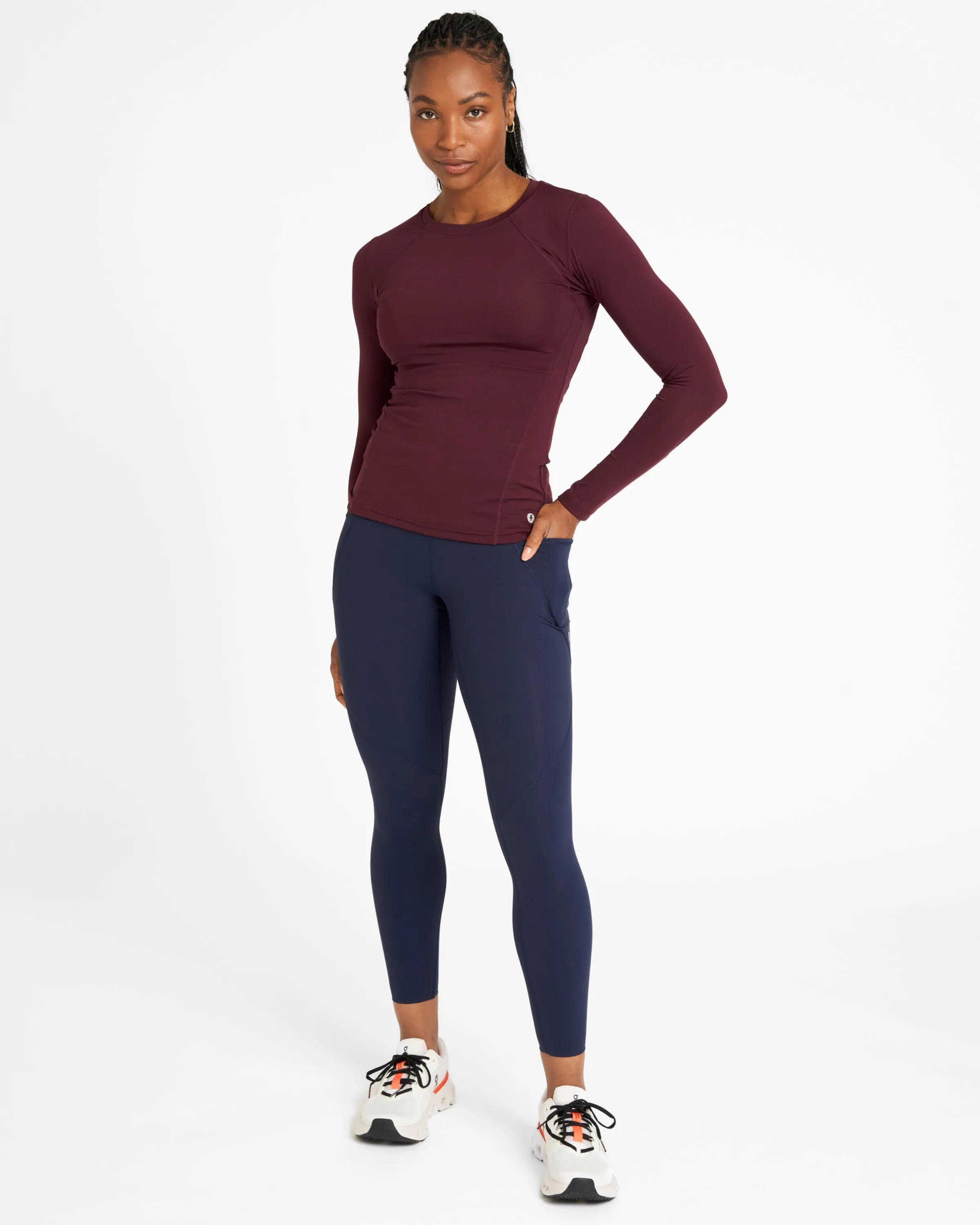 Sculpt Perform Long Sleeve Top Dark Burgundy