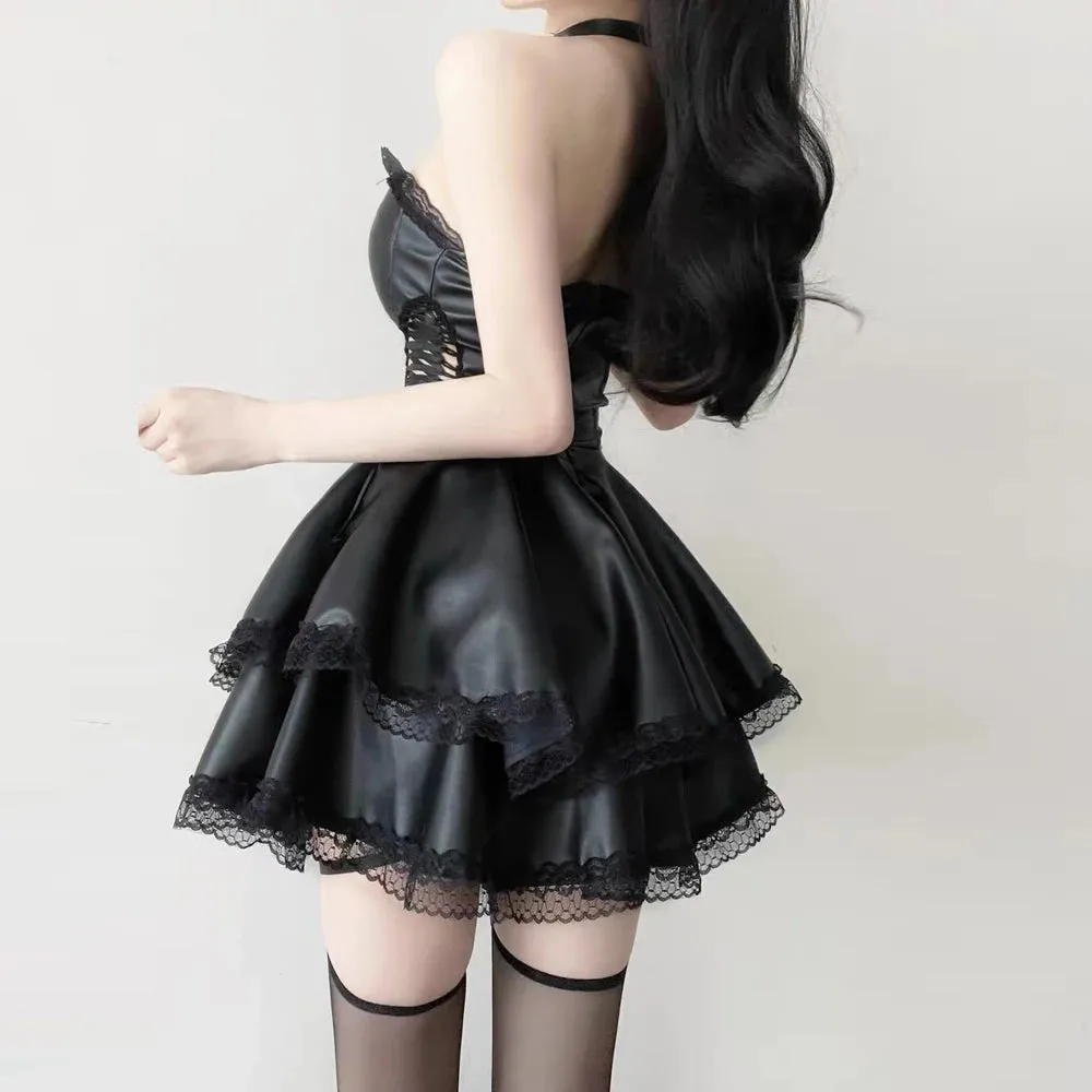 'Showcase' Black Lingerie Dress Set