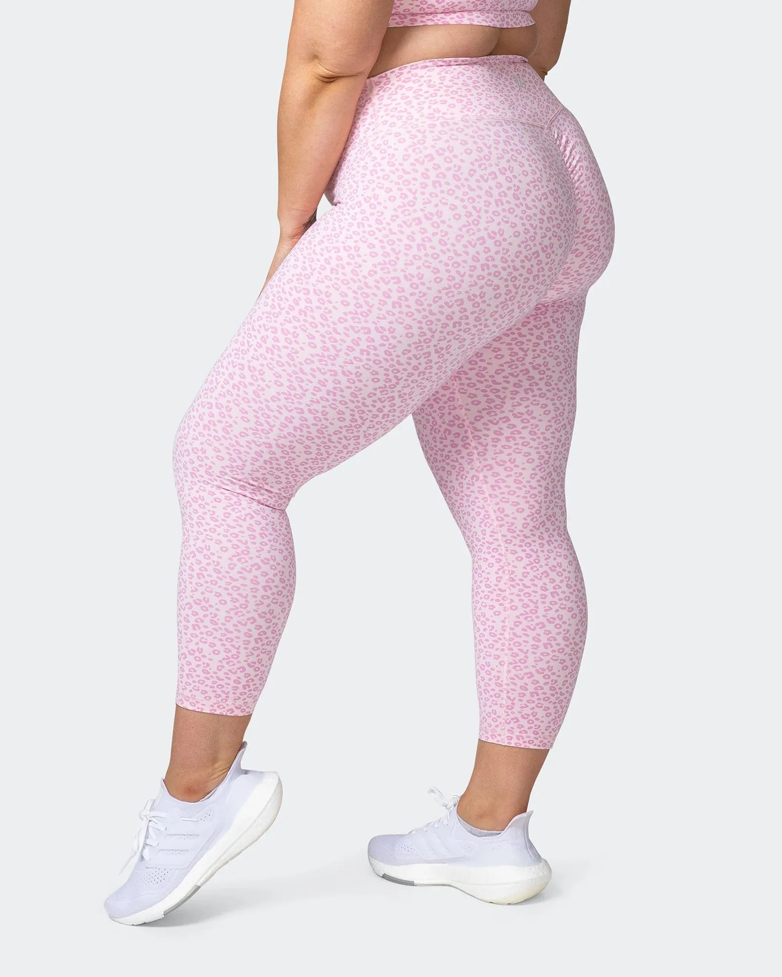 SIGNATURE SCRUNCH 7/8 LEGGINGS Rose Quartz Mini Cheetah Print