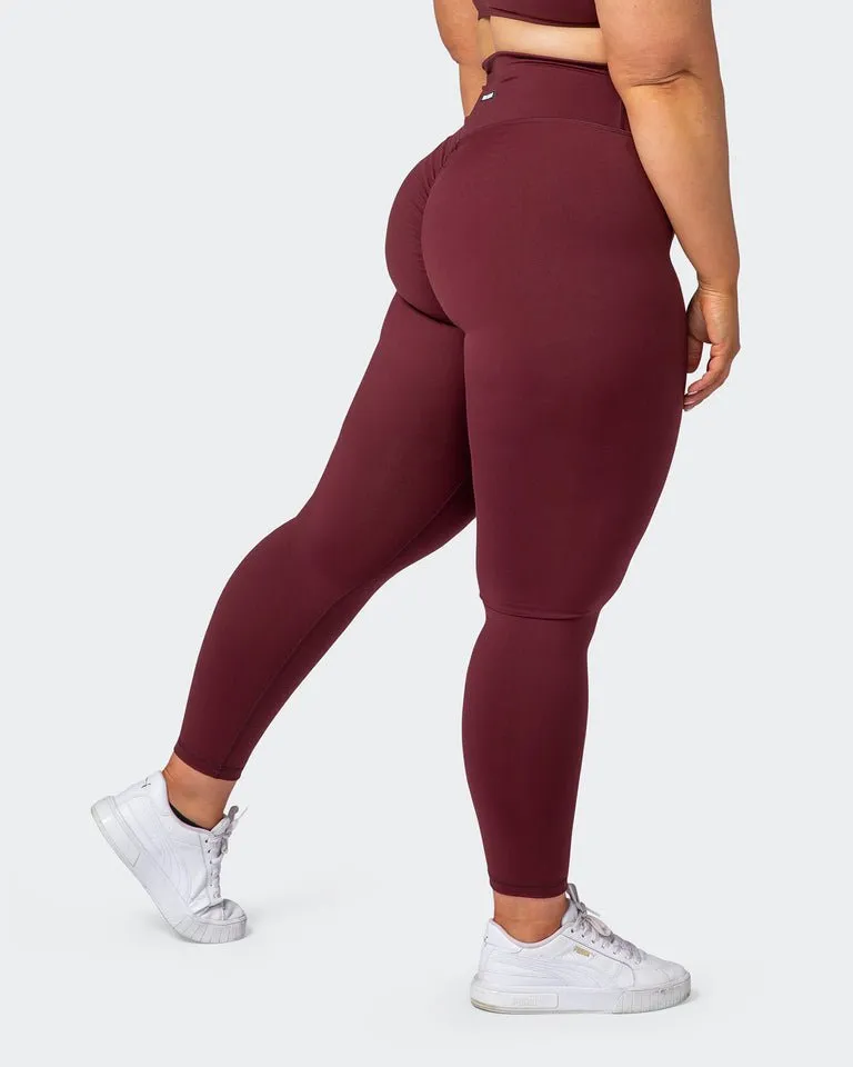 Signature Scrunch Ankle Length Leggings Dark Plum