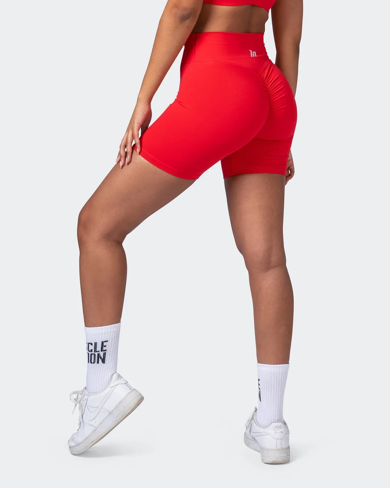 Signature Scrunch Bike Shorts-Poppy