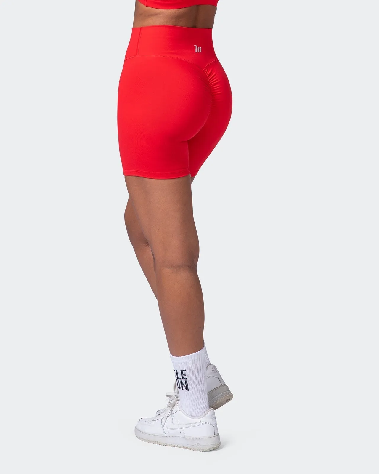 Signature Scrunch Bike Shorts-Poppy