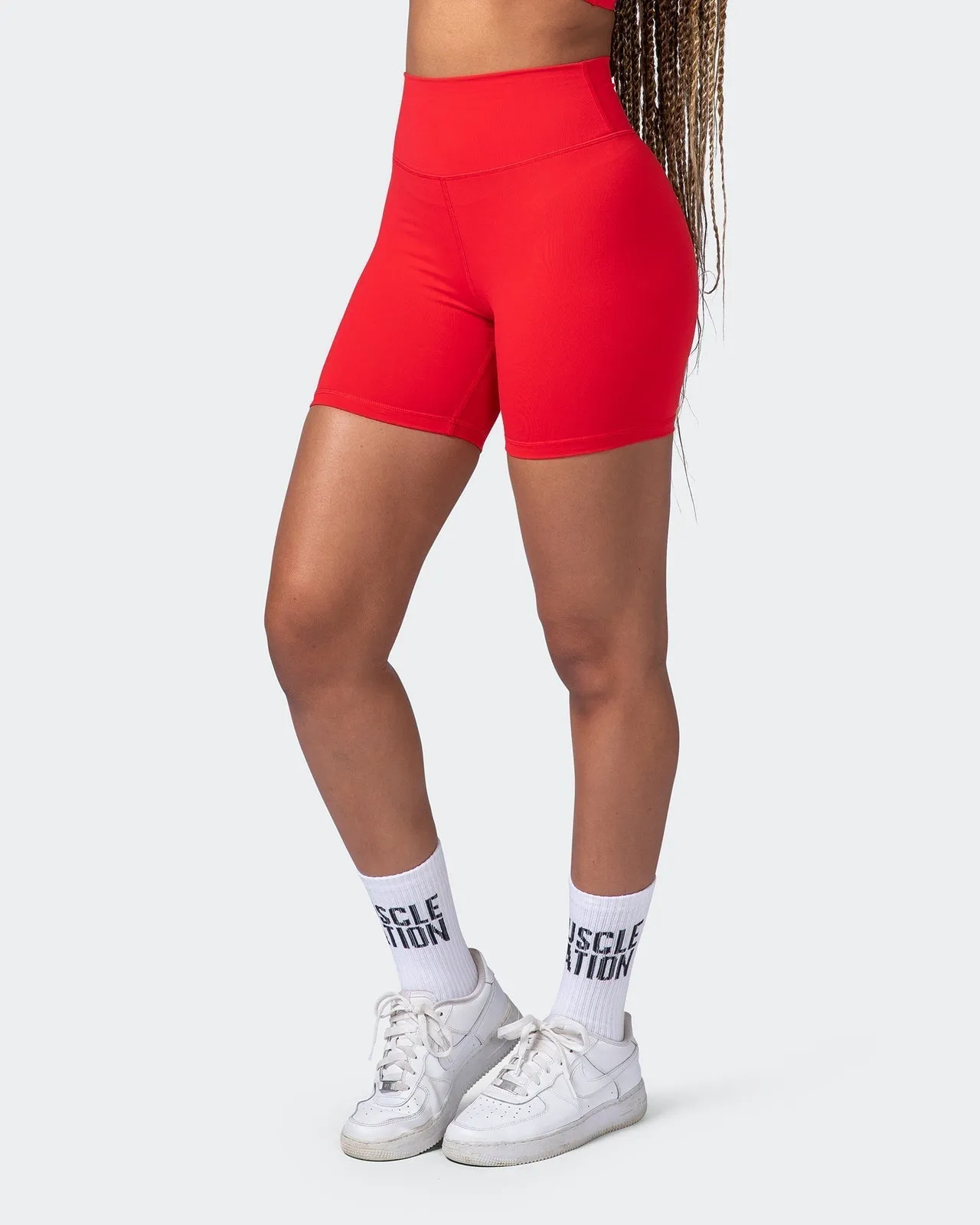 Signature Scrunch Bike Shorts-Poppy