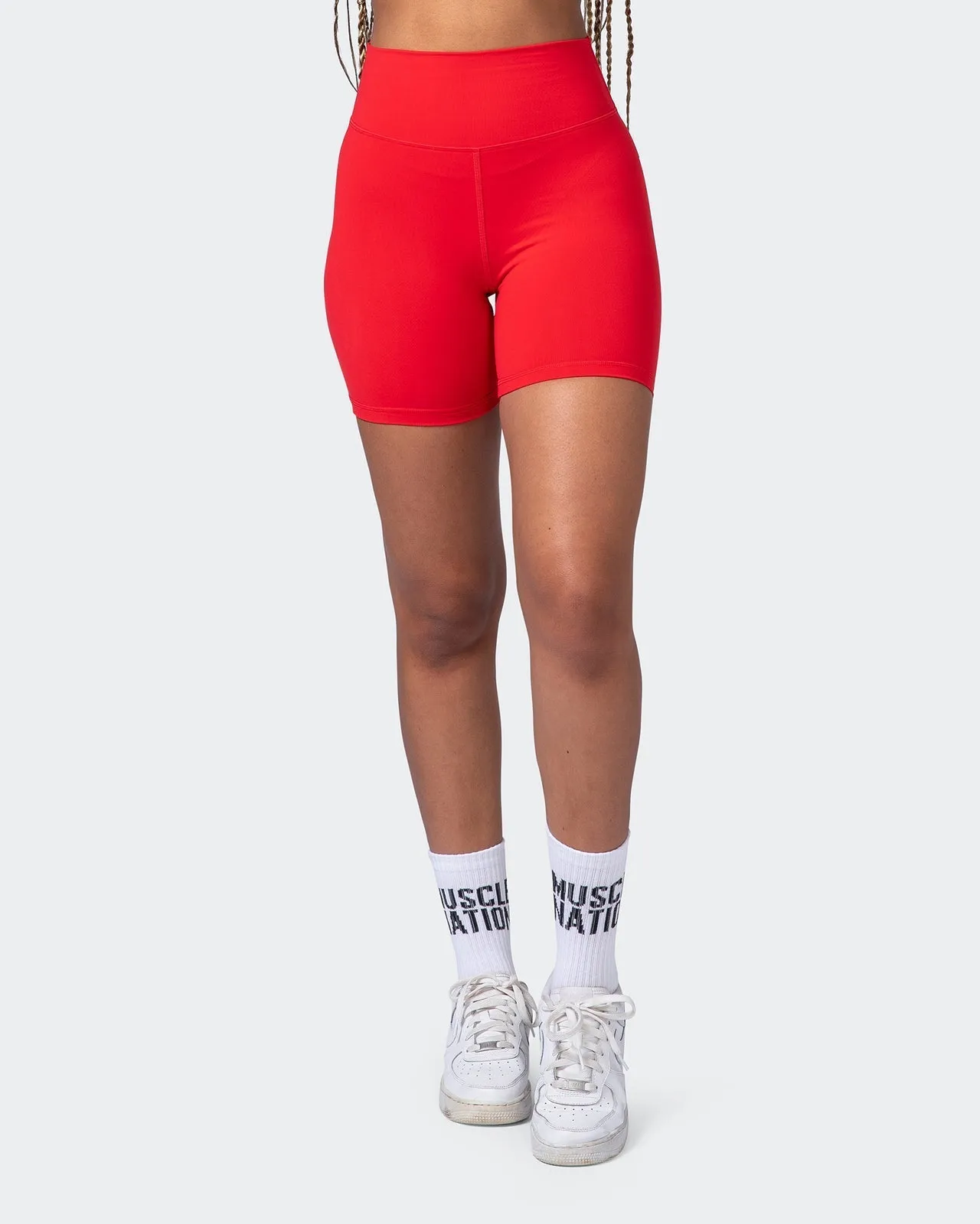 Signature Scrunch Bike Shorts-Poppy