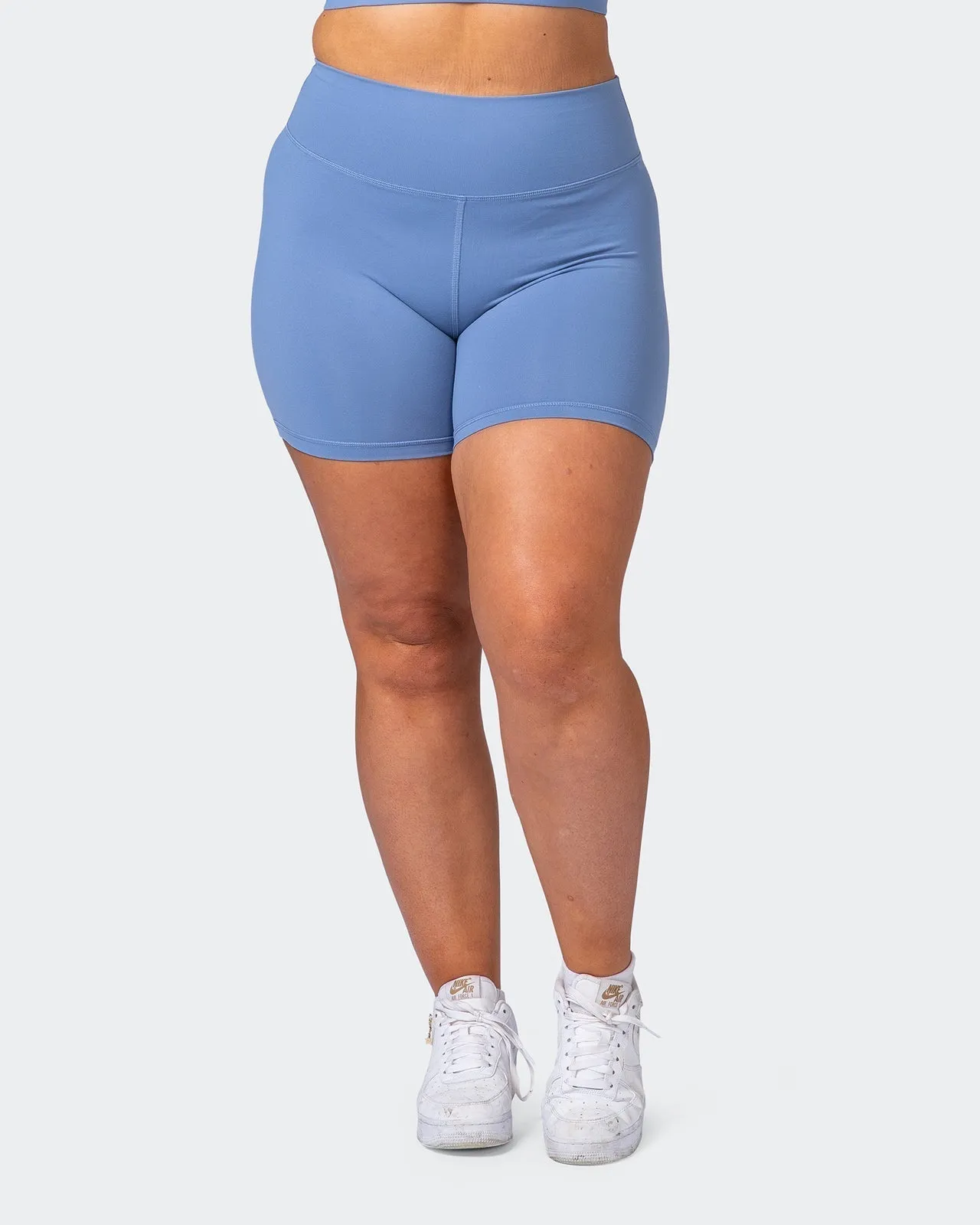 Signature Scrunch Bike Shorts-Powder Blue
