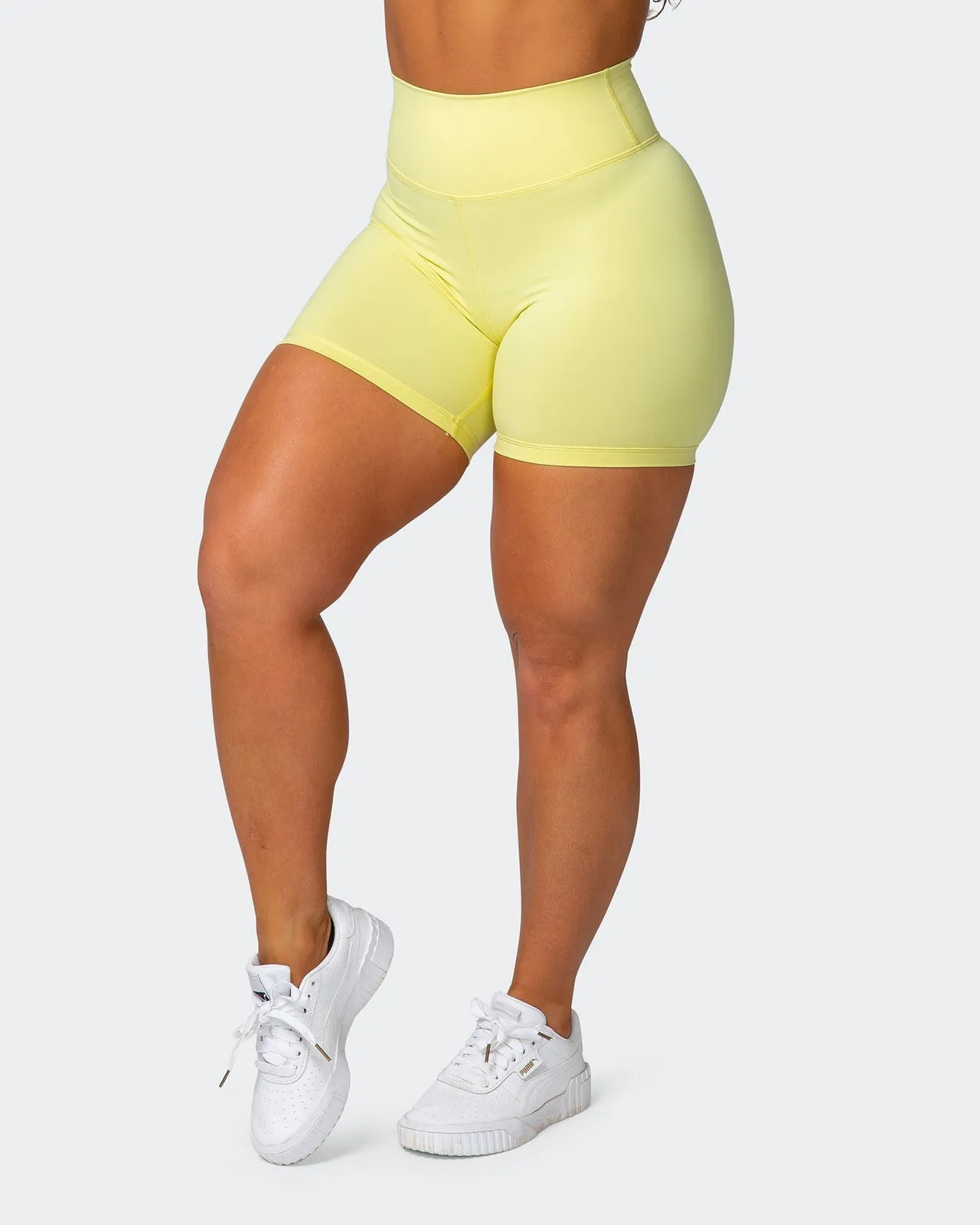 Signature Scrunch Bike Shorts - Sunny Lime