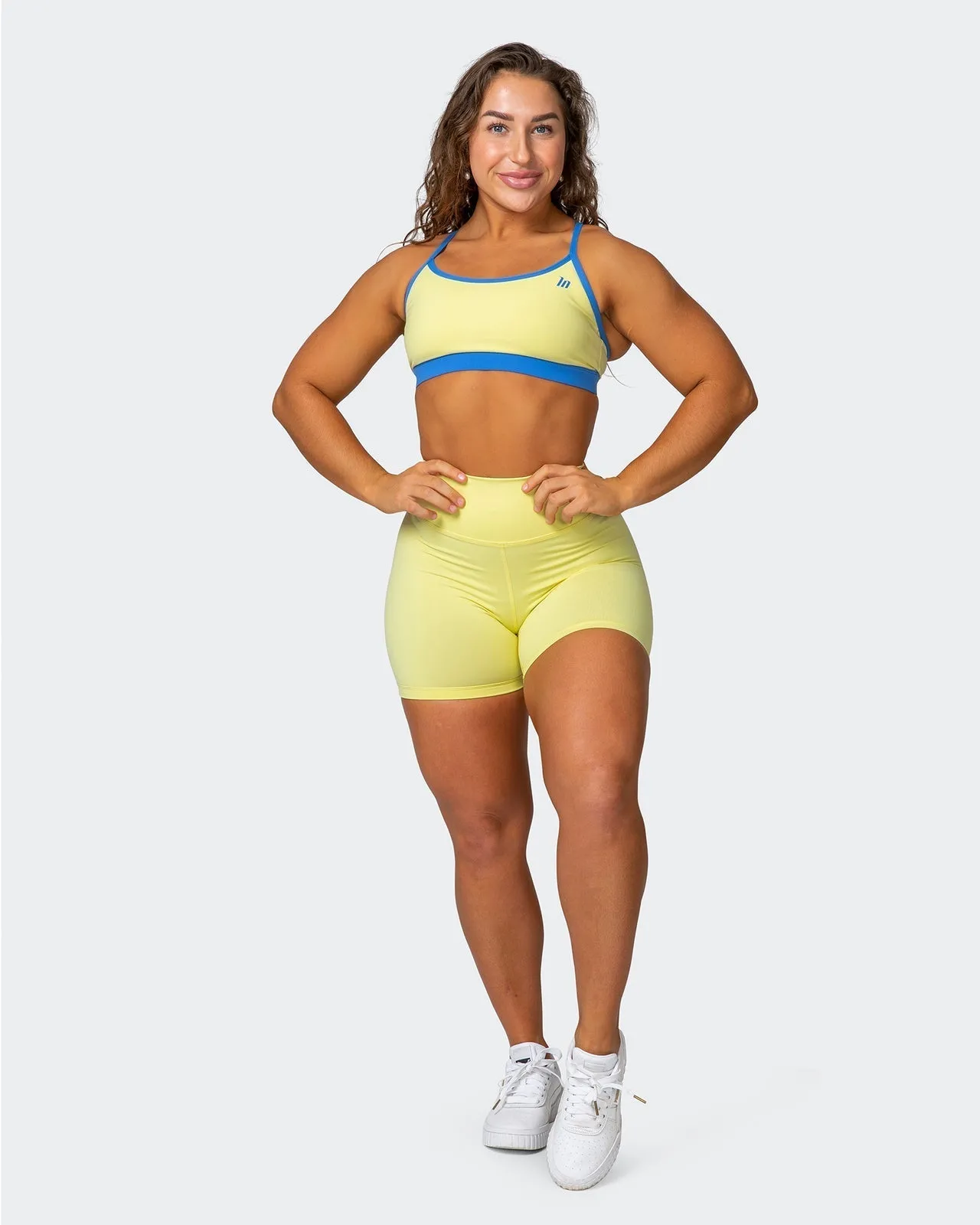 Signature Scrunch Bike Shorts - Sunny Lime