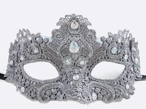 Silver Lace Mardi Gras Mask