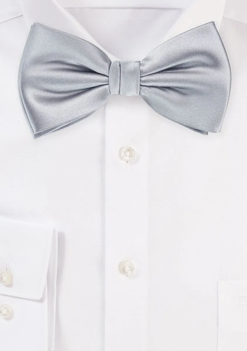 Silver Solid Bowtie