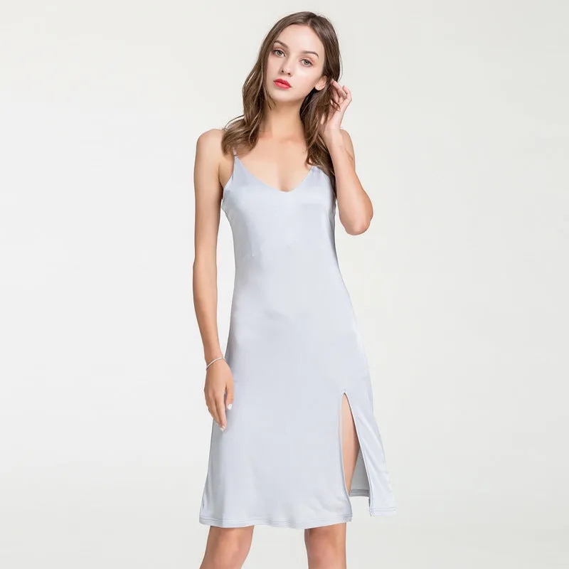 Slit Mid-length Pajamas Loose  Silk Bottoming Petticoat