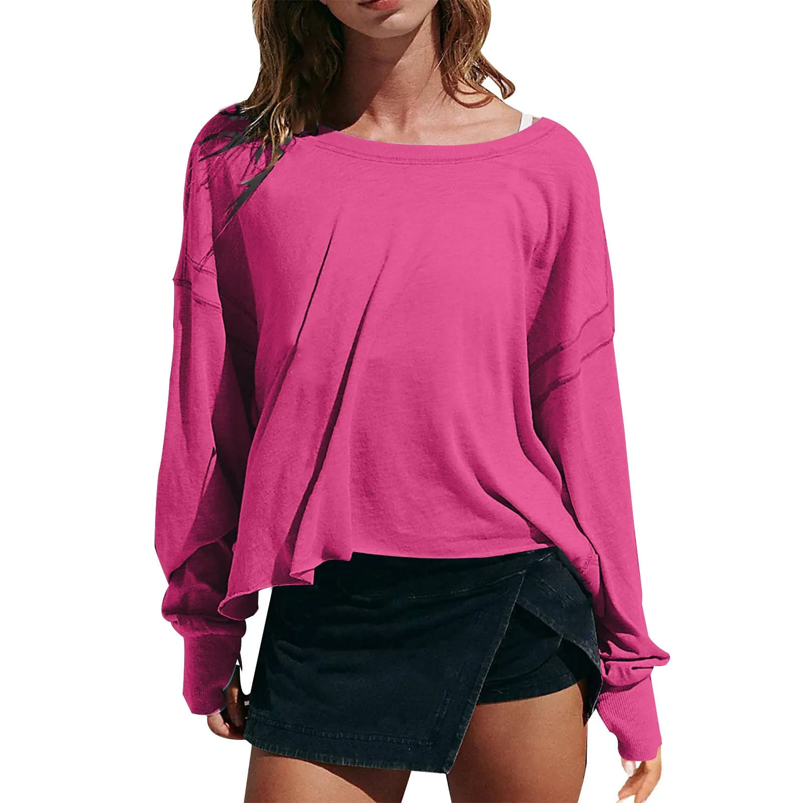 Slouchy wrapped cutout back workout long sleeve Tee