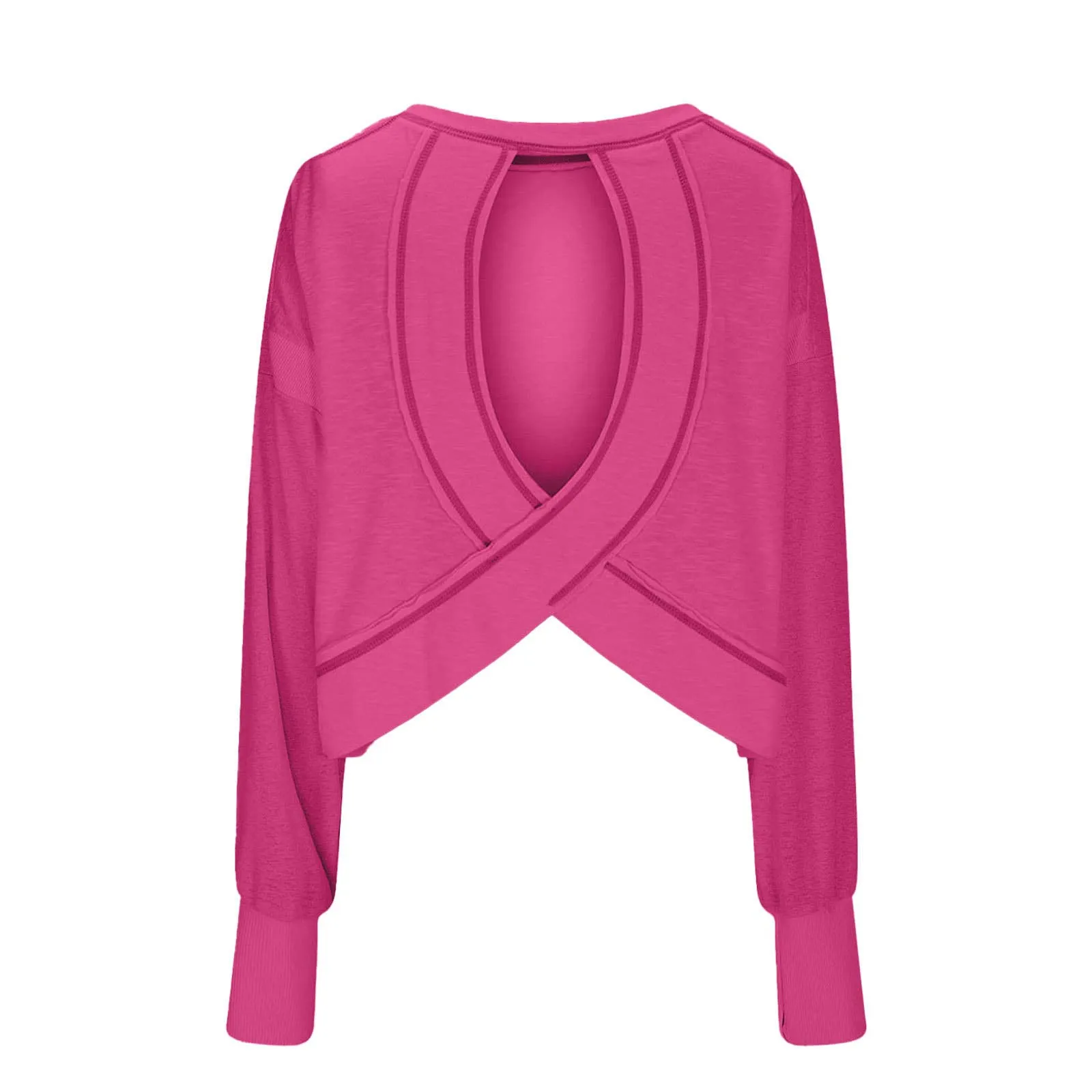 Slouchy wrapped cutout back workout long sleeve Tee