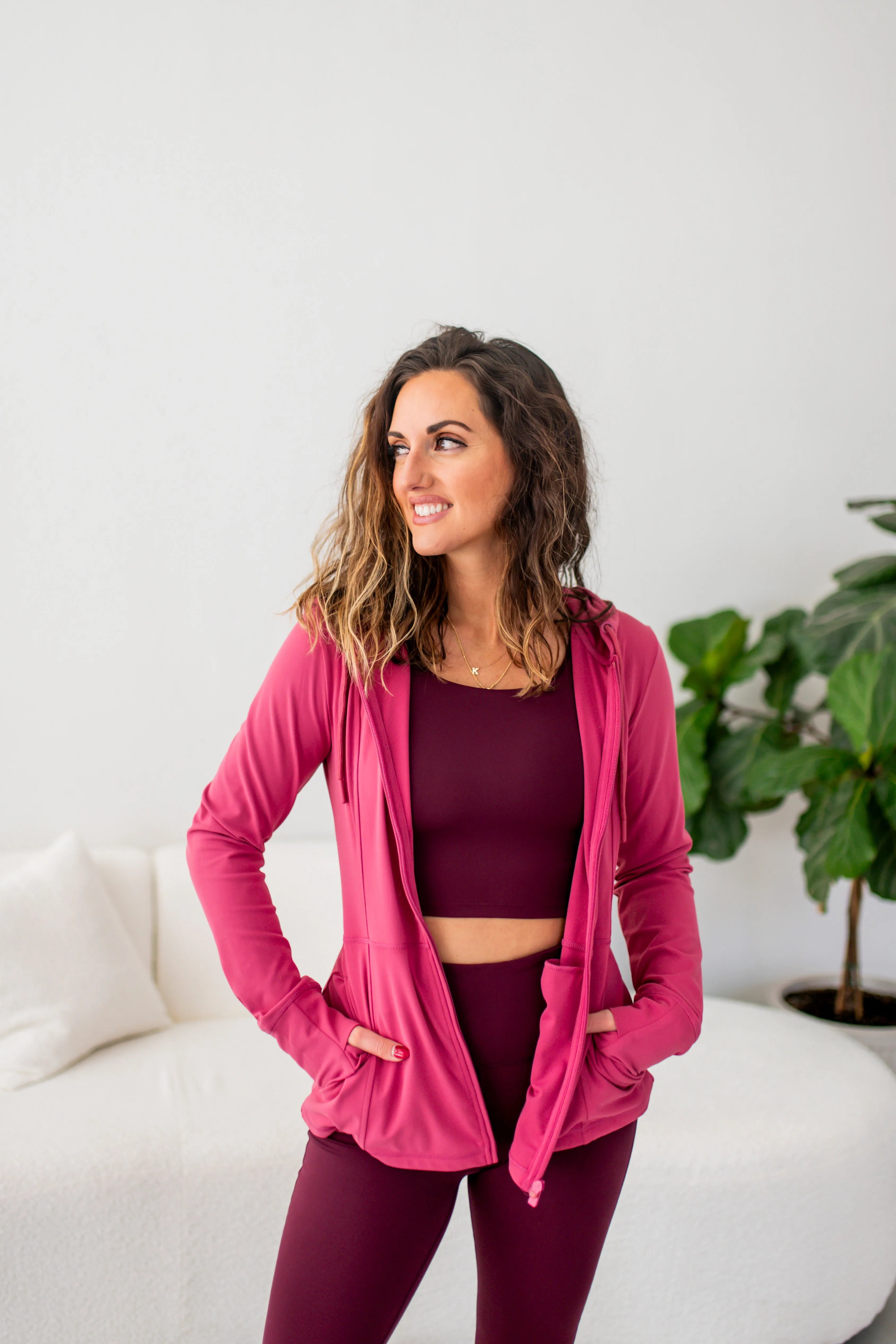 Soft Magenta Fit & Flare Running Jacket