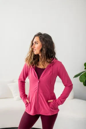 Soft Magenta Fit & Flare Running Jacket